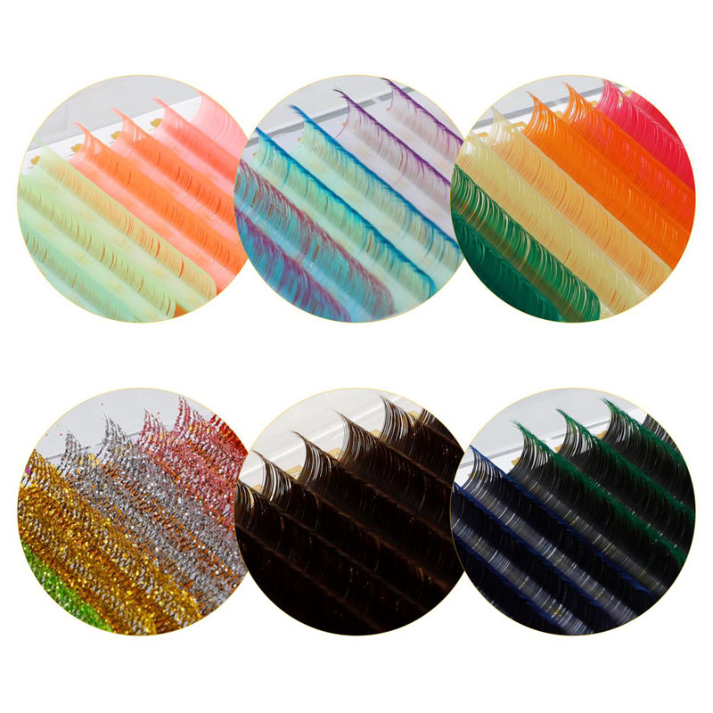 Estensioni di ciglia colorate